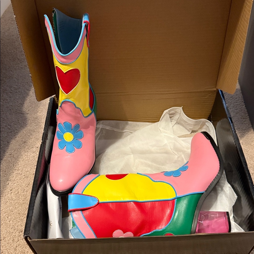 Delia*S by Dolls Kill Free Luv Nation Colorblock Cowboy Boots